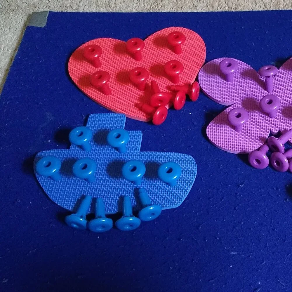 Excellerations Textured fun foam shapes butterfly heart boat duck … & peg 55 pc